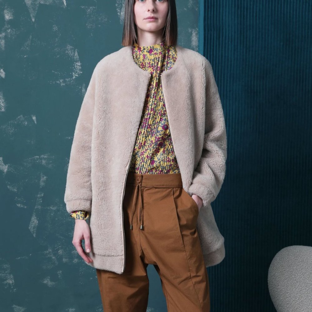 Apiece Apart Isola SHEARLING (real) coat - cream